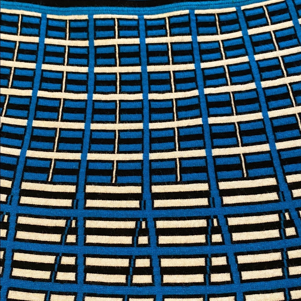 Per Se 2 Piece Matching Set Pull On Skirt & Tank Top Stretchy Blue Black Geo M - Picture 5 of 10
